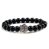 Paw Print Bead Bracelet – Natural Stone Design