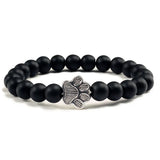 Paw Print Bead Bracelet – Natural Stone Design