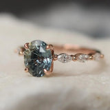 Vintage rose gold ring with sapphire