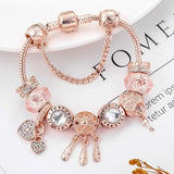 Pink Dreamcatcher Bracelet with Silver Pendants