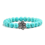 Paw Print Bead Bracelet – Natural Stone Design