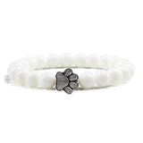 Paw Print Bead Bracelet – Natural Stone Design
