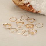 Set of 11 Vintage Rings in Silver