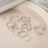 Set of 11 Vintage Rings in Silver
