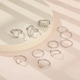 Set of 11 Vintage Rings in Silver