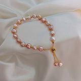 Pink Pearl Bracelet in Gold