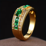 Brilliant Gold Ring with Green