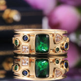 Ring with Colourful Crystals