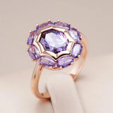 Rounded Violet Crystal Ring