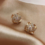 Earrings with Zirconia Spheres in Gold