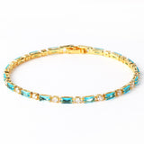 Elegant Natural Turquoise and Gold Bracelet