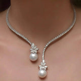 Elegant and Shiny Pearl Necklace in Sterling Silver