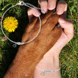 Memorial Bracelet in Silver with Angel Wing and Footprint | Handmade