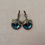 Dragonfly Sphere Earrings in Antique Gold