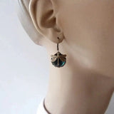 Dragonfly Sphere Earrings in Antique Gold