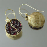 Boho Garnet Earrings in Gold