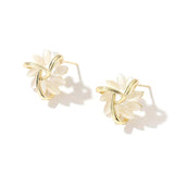 Elegant and Refined Earrings with Opal Petals in Gold