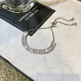 Adjustable Cubic Zirconia Bracelet in Gold and Silver