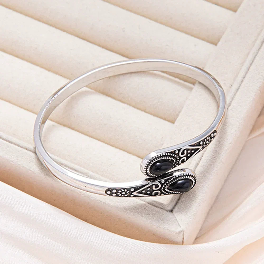 Vintage Bracelet with Colorful Gems and tribal Design