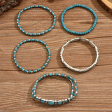Boho Bracelet Set with Turquoise Beads