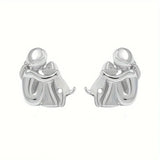 Hug Earrings in Two Tones, Silver and Gold