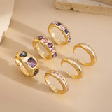 Chunky Pink Crystal Stacking Rings