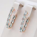 Elegant Earrings with Turquoise and Zirconia in Gold