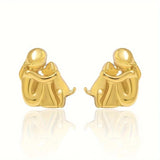 Hug Earrings in Two Tones, Silver and Gold