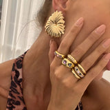 Chunky Pink Crystal Stacking Rings