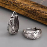 Vintage Mandala Earrings in Silver