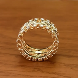 Gold Braided Crystal Band Ring