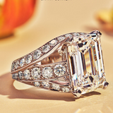 Square Ring in Alloy with Diamond