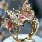 Nature's Brilliant Butterfly Ring with Zirconia