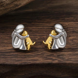 Hug Earrings in Two Tones, Silver and Gold