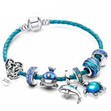 Ocean Bracelet + included pendants in leather and silver