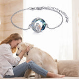 Adjustable Bracelet with Silver Dog Pendant