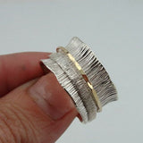 Vintage thin ring in gold-plated silver