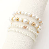 Set of White Pearl Bracelets