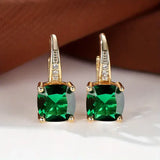 Gold Hoop Earrings with Mysterious Stones