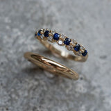 Elegant ring set with vintage blue zirconia