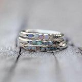 Vintage Silver Ring with Layered Blue Stones