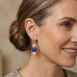 Vintage Earrings in Blue and Gold
