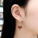 Golden Leaf Earrings with Zirconia