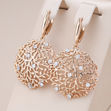 Elegant Earrings with Round Branches and Zirconias