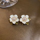 White Gold Earrings with Zirconia