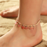 Red and Gold Crystal Ankle Bracelet