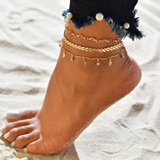 Gold and Crystal Ankle Bracelet