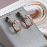 Elegant and Sparkling Earrings in Gold and Cubic Zirconia