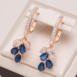 Elegant Earrings with Blue Crystals