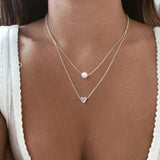 Sophisticated Heart and Pearl necklace set